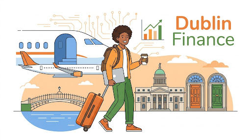 Illustration of a traveler in Ireland